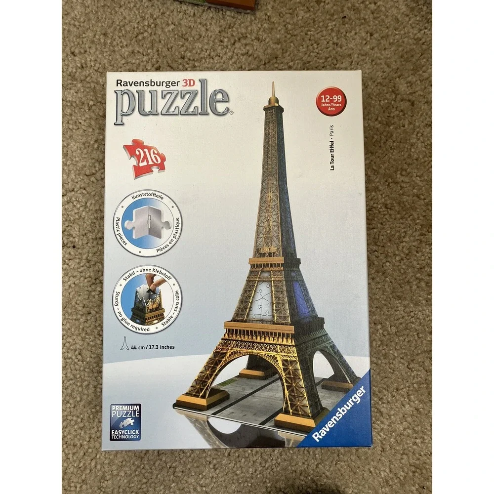 Ravensburger La Tour Eiffel Tower‎ Paris 3D Puzzle 216 Pieces BOX Directions